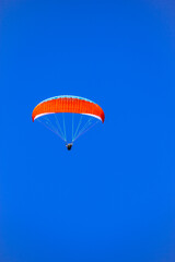 View of the paraglider in the mountain