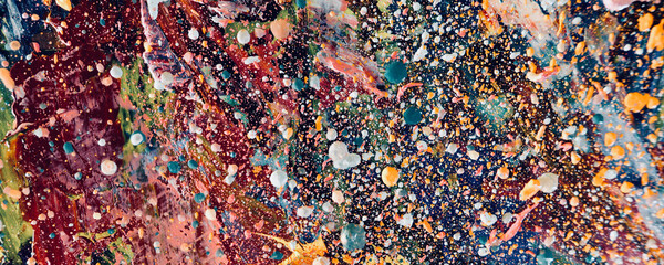 Colorful abstract background wallpaper. Modern motif visual art. Mixtures of oil paint. Trendy hand painting canvas. Wall decor and Wall art prints Idea. 3D Texture. Art object	