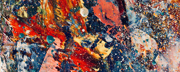 Colorful abstract background wallpaper. Modern motif visual art. Mixtures of oil paint. Trendy hand painting canvas. Wall decor and Wall art prints Idea. 3D Texture. Art object	