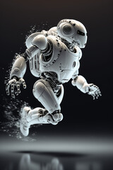 Cyborg Robot Artificial Intelligence Running Generative AI
