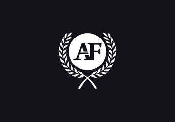 Laurel wreath circle logo icon. Laurel wreath leaf circle icon AF