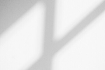 Gray shadow and light blur abstract background on white wall  from window.  Dark grey shadows indoor in room  background, monochrome, shadow overlay effect for backdrop and mockup design