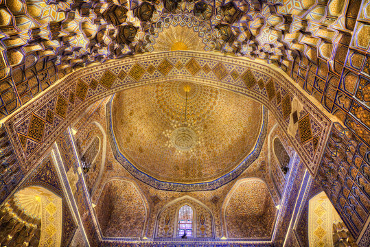 Interior, Gur-E-Amir Complex (Mausoleum), built 1403, Burial Site of Amir Temir, UNESCO World Heritage Site, Samarkand