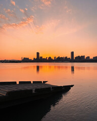 Fototapeta premium sunset over the city