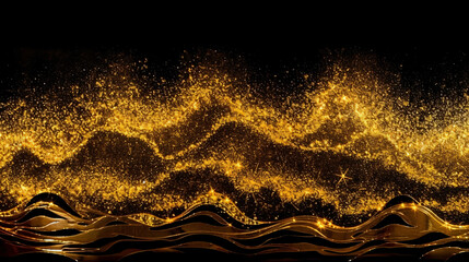 Black and Gold 3D Abstract Background