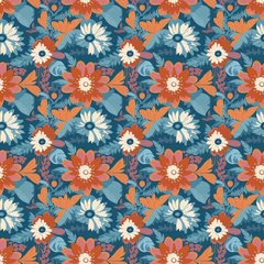 Fotobehang patterns, floral patterns, delicate, elegant, background, floral background, flowers, flowers art, flowers for the wall, flowers for the carpet, flowers for the shirt © Kamil