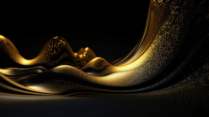 Black and Gold 3D Abstract Background