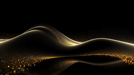 Black and Gold 3D Abstract Background