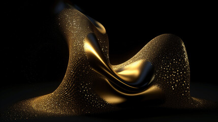 Black and Gold 3D Abstract Background