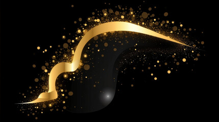 Black and Gold 3D Abstract Background