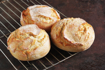 Freshly baked small bread