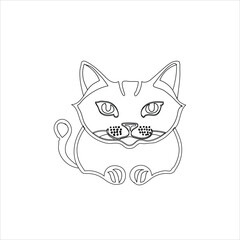 Fototapeta na wymiar Nice cat vector line art work.