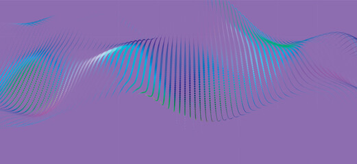 Abstract digital wave of particles. Futuristic point wave. Technology background vector. 3D rendering.