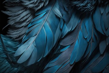 Closeup of a Blue Feather Background (Generative AI)