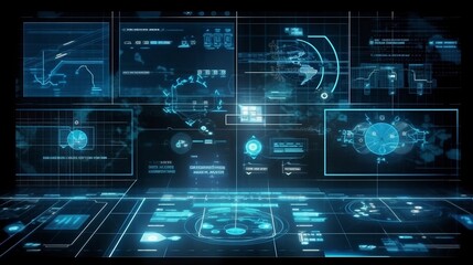 hologram graphic data_Generated with Midjourney AI