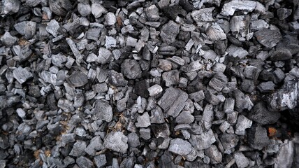 Close-up of wood charcoal, background