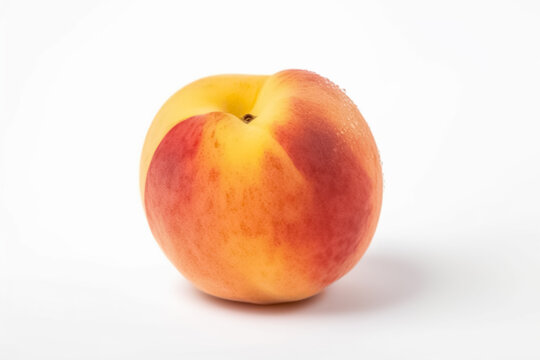 Ripe peach isolated on white background. Fruit isolated on white. generative ai
