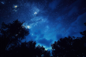 Fototapeta na wymiar night landscape with blue sky Generative AI