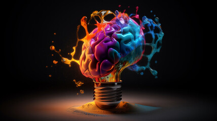 Idea bulb - idea flow - corporate presentation - colorful -splash art 