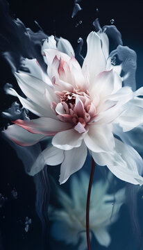 Ink Splashes and Soft Petals: A Dreamy Fusion of Art and Realism - Generative Ai