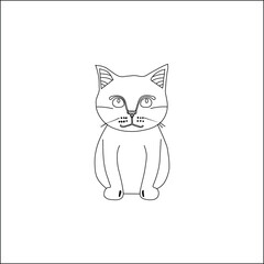  Cat vector line art work.