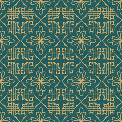 Arabic mosaic abstract ornamental seamless pattern vector illustration. ready to print.