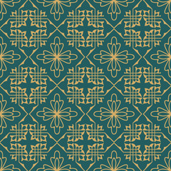 Arabic mosaic abstract ornamental seamless pattern vector illustration. ready to print.