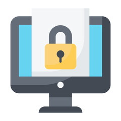 Computer Security Line Color Icon