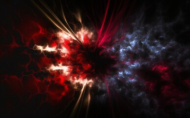 Fototapeta na wymiar Red & Black space explosion