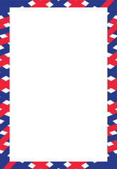 Fototapeta premium France flag wavy white post card letter border color blue white red template lines vector illustration