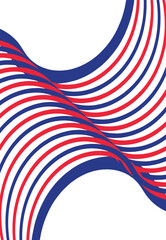 France flag seamless wavy ribbon color blue white red template lines vector illustration