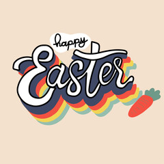 Happy Easter word retro style vector illustration