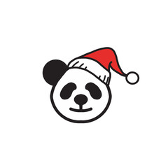 Panda Christmas hat icon