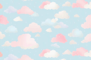watercolor background with clouds