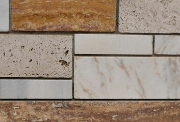 brown and white marble brick wall