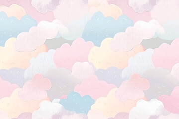 watercolor background with clouds