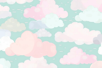 watercolor background with clouds