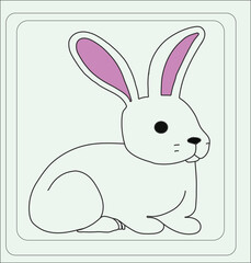 A rabbit line art coloring page
