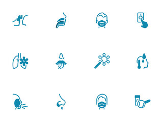Simple vector icon on a theme illness, symptoms