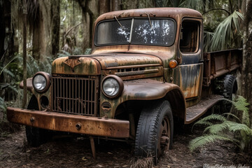 Obraz na płótnie Canvas old abandoned truck