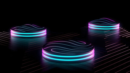 Abstract 3D Neon Background