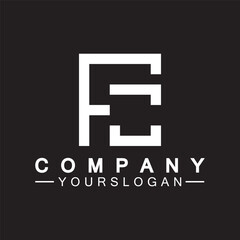 Alphabet letters monogram logo CF,FC,C and F, elegant and Professional white color letter icon design on black background.