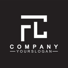 Fototapeta premium Alphabet letters monogram logo CF,FC,C and F, elegant and Professional white color letter icon design on black background.