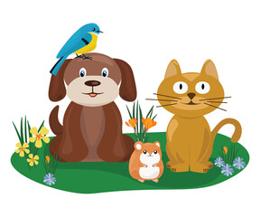 national pet month cartoon illustration