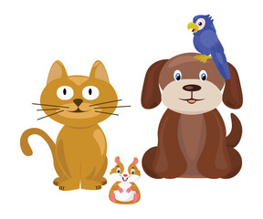 national pet month cartoon illustration