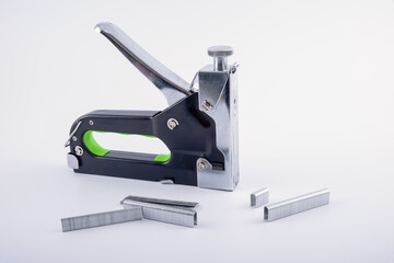 Industrial and home mechanical Stapler and brad gun with a range of different types of stapels...