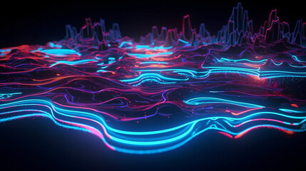 Neon lights 3D Background