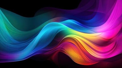 LGBT flag wallpaper. Waves of the color of the rainbow. Abstract background generative ai - obrazy, fototapety, plakaty
