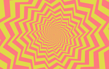 Optical illusion psychedelic hypnotic surreal abstract background. Vector illustration.