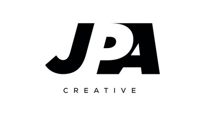 JPA letters negative space logo design. creative typography monogram vector	